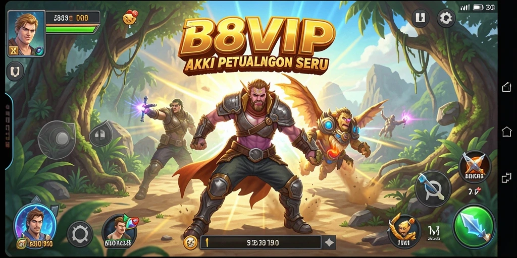 Screenshot B8VIP menunjukkan aksi bertarung yang intens dan mendebarkan.