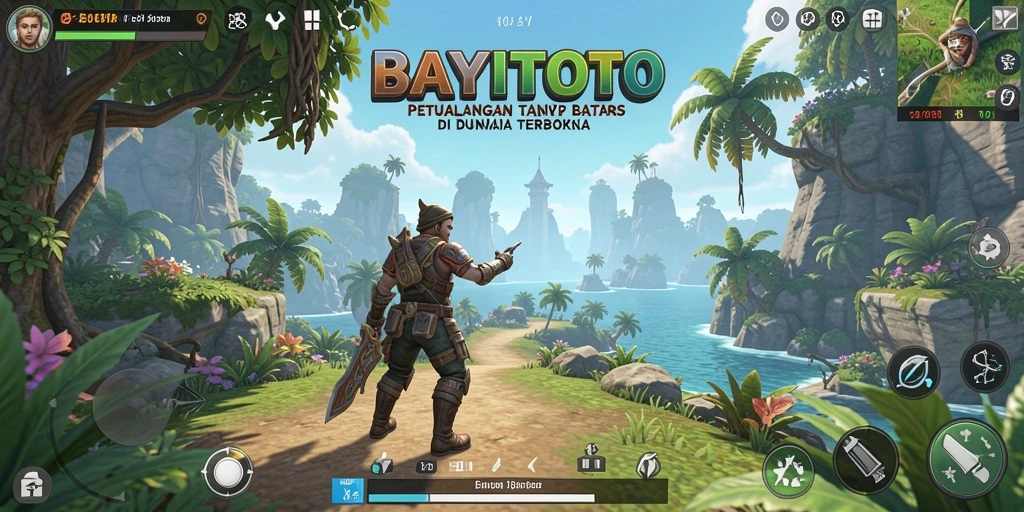Screenshot menunjukkan pemain menjelajahi dunia yang luas di BAYITOTO.