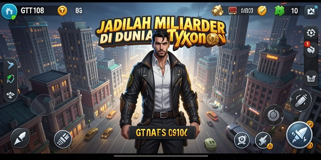 Tampilan gameplay GT108 yang menakjubkan dengan berbagai strategi bisnis.