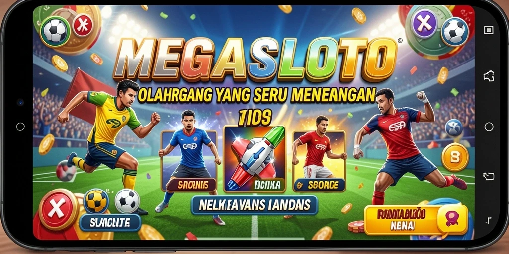 Tampilan gameplay seru di MEGASLOTO dengan aksi olahraga yang menegangkan.