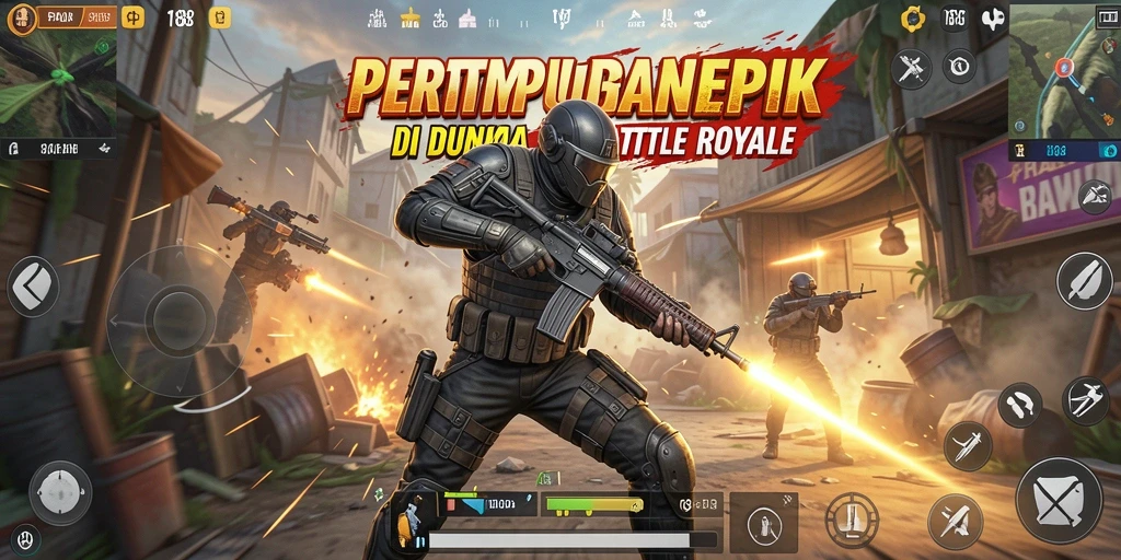 Tangkapan layar utama PRADA188 menampilkan aksi pertempuran seru di arena Battle Royale.