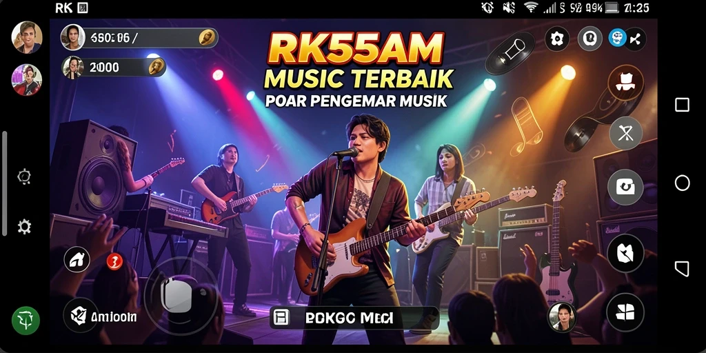 Tampilan gameplay RK55 yang penuh warna dan dinamis.